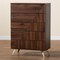 Baxton Studio Graceland Mid-Century Modern Transitional Walnut Brown Finished Wood 5-Drawer Storage Chest 236-13275-ZORO - alternate 3
